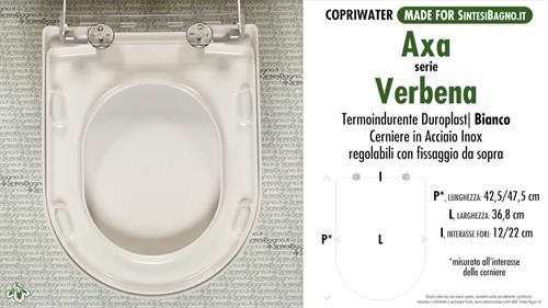 Abattant wc MADE pour VERBENA/AXA modèle. Type DÉDIÉ. Duroplast