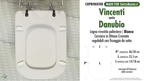WC-Seat MADE for wc DANUBIO/VINCENTI Model. Type DEDICATED. Wood Covered