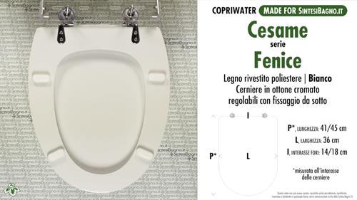 WC-Seat MADE for wc FENICE/CESAME Model. Type DEDICATED. Wood Covered