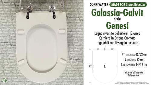 WC-Seat MADE for wc GENESI/GALASSIA Model. Type DEDICATED. Wood Covered