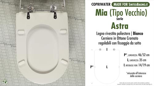 WC-Sitz MADE für wc MIA (Old Type)/ASTRA Modell. Typ GEWIDMETER