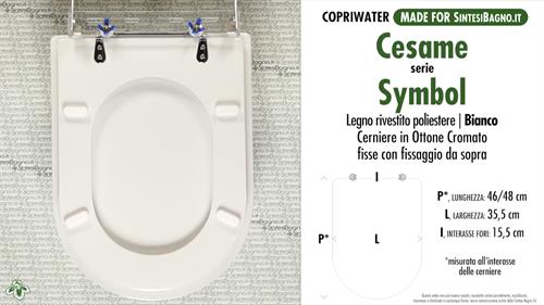 WC-Seat MADE for wc SYMBOL/CESAME Model. Type DEDICATED. Wood Covered