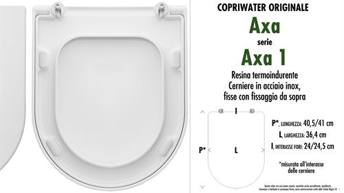 Abattant wc AXA ONE/AXA modèle. Type: ORIGINAL. Thermodurcissable