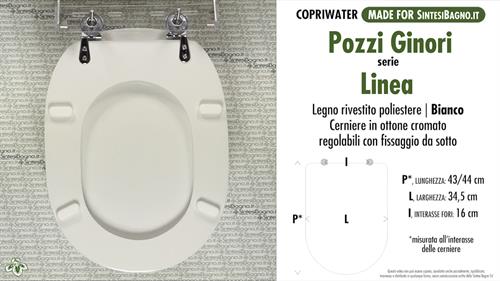 WC-Seat MADE for wc LINEA/POZZI GINORI Model. Type DEDICATED. Wood Covered