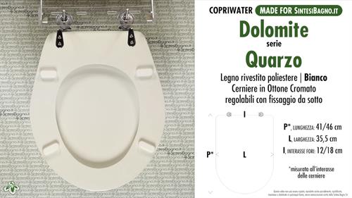 WC-Seat MADE for wc QUARZO/DOLOMITE Model. Type DEDICATED. Wood Covered