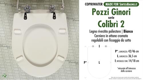 WC-Seat MADE for wc COLIBRI' 2/POZZI GINORI Model. Type DEDICATED. Wood Covered