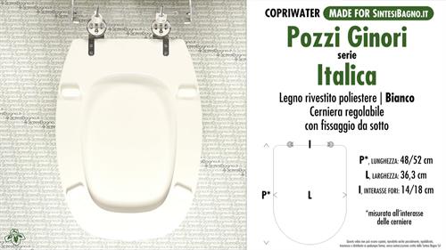 WC-Seat MADE for wc ITALICA/POZZI GINORI Model. Type DEDICATED. Wood Covered