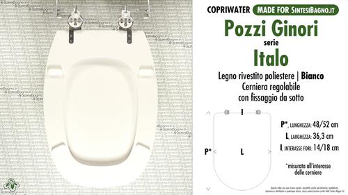 Abattant wc MADE pour ITALO/POZZI GINORI modèle. Type DÉDIÉ. Bois recouvert