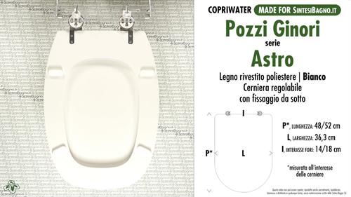 WC-Seat MADE for wc ASTRO/POZZI GINORI Model. Type DEDICATED. Wood Covered