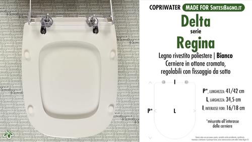Abattant wc MADE pour REGINA/DELTA modèle. Type DÉDIÉ. Bois recouvert