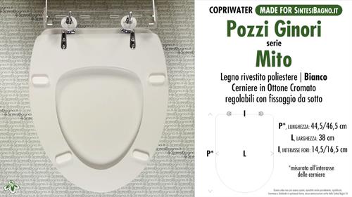 WC-Seat MADE for wc MITO/POZZI GINORI Model. Type DEDICATED. Wood Covered