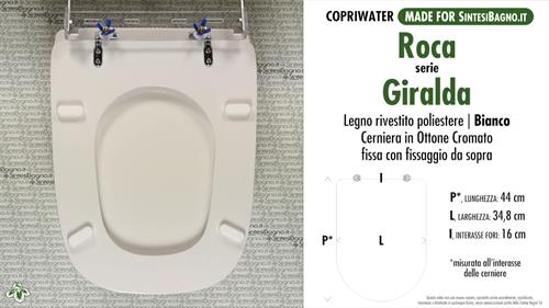WC-Seat MADE for wc GIRALDA/ROCA Model. Type DEDICATED. Wood Covered