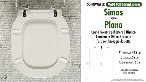 WC-Seat MADE for wc PLANA/SIMAS Model. Type DEDICATED. Wood Covered