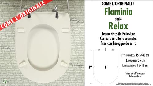 WC-Seat MADE for wc RELAX/FLAMINIA Model. Type LIKE ORIGINAL. Wood Covered