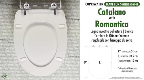 WC-Seat MADE for wc ROMANTICA/CATALANO Model. Type DEDICATED. Wood Covered