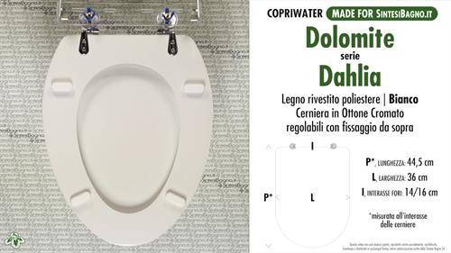 Abattant wc MADE pour DAHLIA/DOLOMITE modèle. Type DÉDIÉ. Bois recouvert