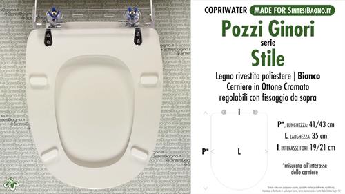 WC-Seat MADE for wc STILE/POZZI GINORI Model. Type DEDICATED. Wood Covered