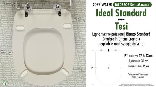 WC-Sitz MADE für wc TESI/IDEAL STANDARD Modell. STANDARD WEISS. Typ GEWIDMETER