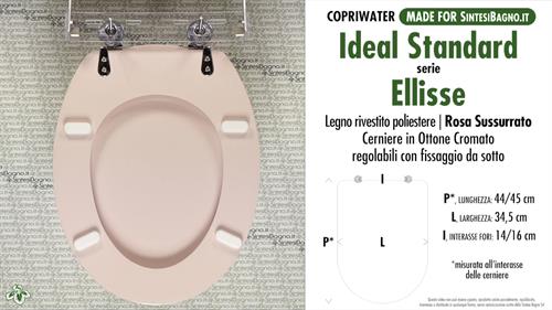 WC-Seat MADE for wc ELLISSE/IDEAL STANDARD Model. WHISPERED PINK. Type DEDICATED