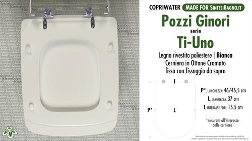 WC-Seat MADE for wc TI-UNO/POZZI GINORI Model. Type DEDICATED. Wood Covered