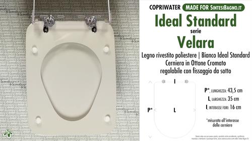 WC-Sitz MADE für wc VELARA/IDEAL STANDARD Modell. STANDARD WEISS. Typ GEWIDMETER