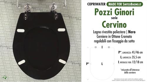 WC-Sitz MADE für wc CERVINO/POZZI GINORI Modell. SCHWARZE. Typ GEWIDMETER