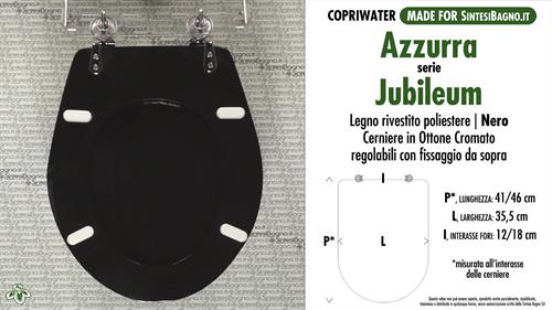 WC-Sitz MADE für wc JUBILAEUM/AZZURRA Modell. SCHWARZE. Typ GEWIDMETER. Fix EXPA