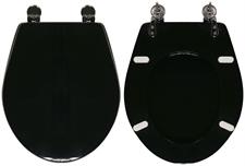 WC-Seat MADE for wc POLO/ROCA Model. BLACK. Type DEDICATED. Wood Covered