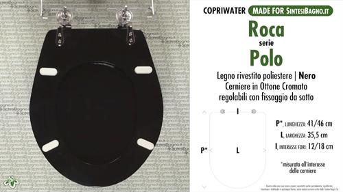 WC-Sitz MADE für wc POLO/ROCA Modell. SCHWARZE. Typ GEWIDMETER
