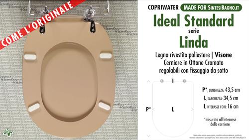 WC-Seat MADE for wc LINDA/IDEAL STANDARD Model. MINK. Type DEDICATED