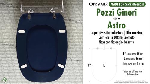 WC-Seat MADE for wc ASTRO/POZZI GINORI Model. NAVY BLUE. Type DEDICATED