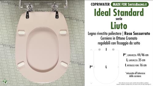 WC-Seat MADE for wc LIUTO/IDEAL STANDARD Model. WHISPERED PINK. Type DEDICATED