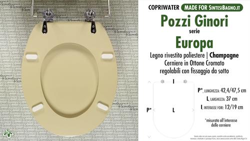 WC-Sitz MADE für wc EUROPA/POZZI GINORI Modell. CHAMPAGNE. Typ GEWIDMETER