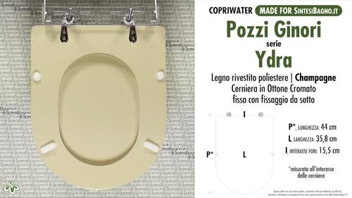 WC-Sitz MADE für wc YDRA/POZZI GINORI Modell. CHAMPAGNE. Typ GEWIDMETER