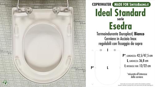 WC-Sitz MADE für wc ESEDRA/IDEAL STANDARD Modell. Typ GEWIDMETER. Duroplast