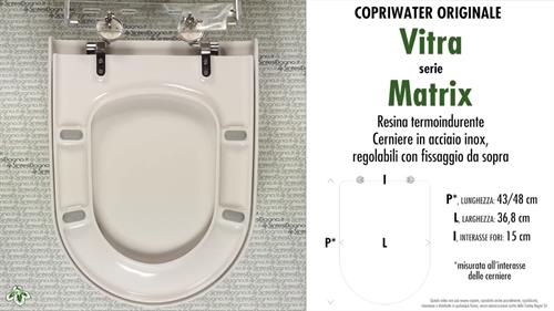 COPRIWATER per wc MATRIX. VITRA. Ricambio ORIGINALE. Duroplast