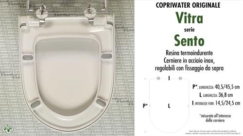 COPRIWATER per wc SENTO. VITRA. Ricambio ORIGINALE. Duroplast