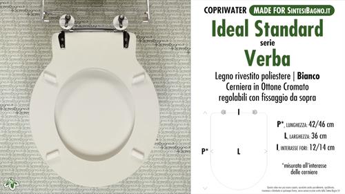 WC-Seat MADE for wc VERBA/IDEAL STANDARD model. WHITE. Type DEDICATED