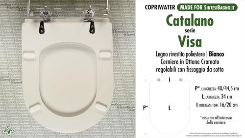 WC-Seat MADE for wc VISA CATALANO Model. Type DEDICATED. Wood Covered
