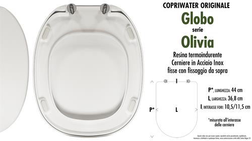 Abattant wc OLIVIA/GLOBO modèle. Type ORIGINAL. Duroplast