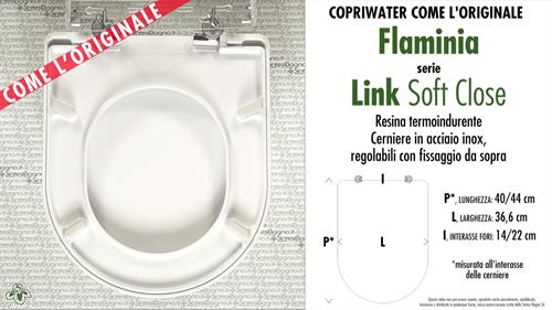 WC-Sitz LINK/LINK SOSPESO/FLAMINIA Modell. “WIE DAS ORIGINAL”. SOFT CLOSE