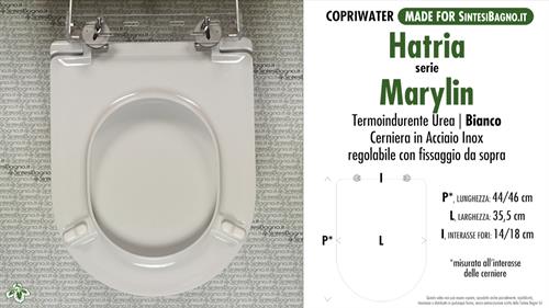 WC-Sitz MADE für wc MARYLIN/HATRIA Modell. PLUS Quality. SOFT CLOSE. Duroplast