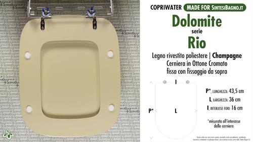 WC-Sitz MADE für wc RIO DOLOMITE Modell. CHAMPAGNE. Typ GEWIDMETER