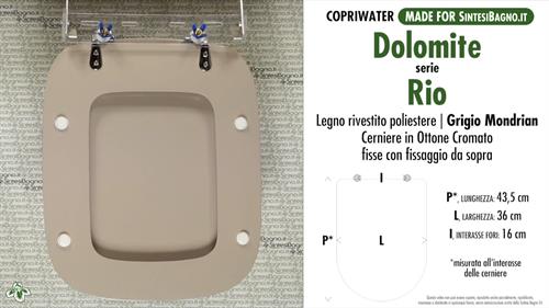WC-Sitz MADE für wc RIO DOLOMITE Modell. GRAY MONDRIAN. Typ GEWIDMETER