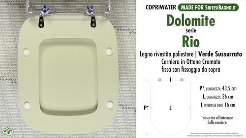WC-Seat MADE for wc RIO DOLOMITE Model. WHISPERED GREEN. Type DEDICATED