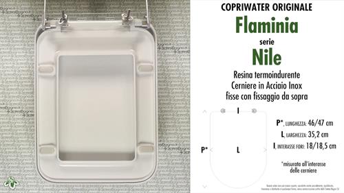 COPRIWATER per wc NILE. FLAMINIA. Ricambio ORIGINALE. Duroplast
