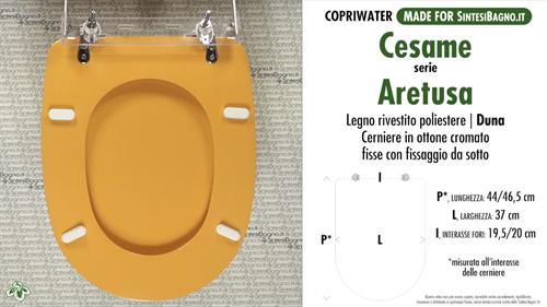 WC-Seat MADE for wc ARETUSA CESAME Model. YELLOW DUNE. Type DEDICATED