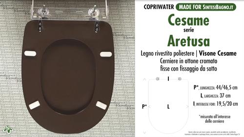 WC-Seat MADE for wc ARETUSA CESAME Model. CESAME MINK. Type DEDICATED
