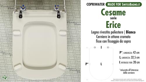 WC-Seat MADE for wc ERICE CESAME Model. Type DEDICATED. Wood Covered
