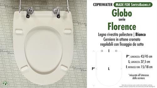 WC-Seat MADE for wc FLORENCE GLOBO Model. Type DEDICATED. Wood Covered